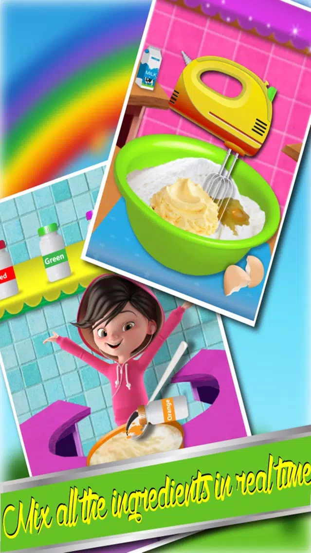 DIY Colorful Rainbow Cupcake Maker - Make & Bake Cupcakes With Bakery Chef स्क्रीनशॉट