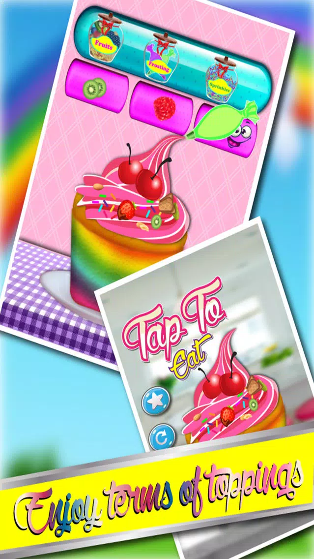 DIY Colorful Rainbow Cupcake Maker - Make & Bake Cupcakes With Bakery Chef स्क्रीनशॉट