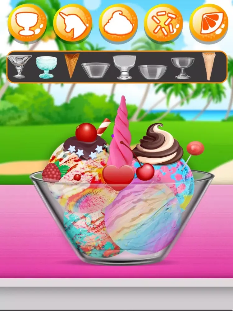 Unicorn Ice Cream Maker Game! Kawaii Rainbow Chef iPad  سکرین شاٹس