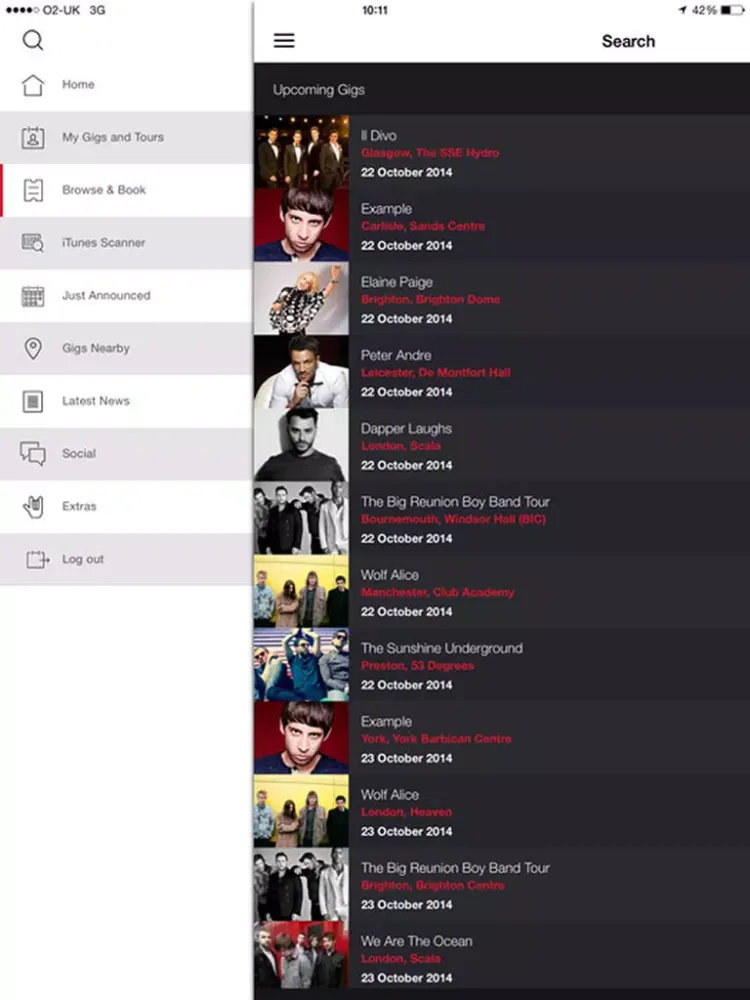 تصاویر Gigs and Tours iPad 