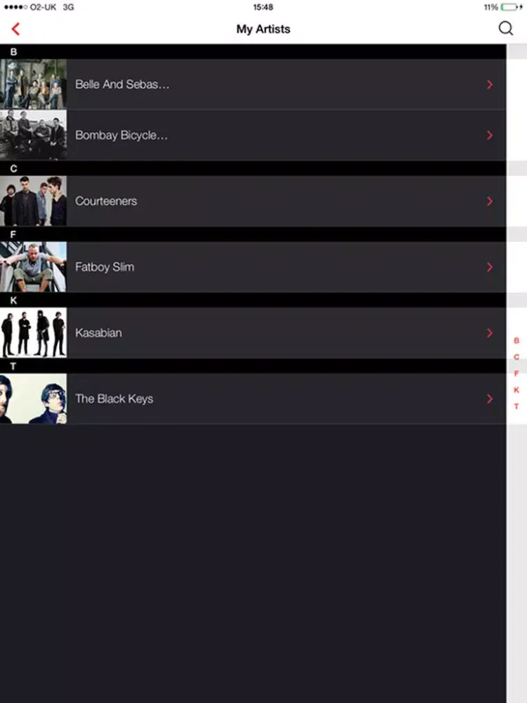 تصاویر Gigs and Tours iPad 