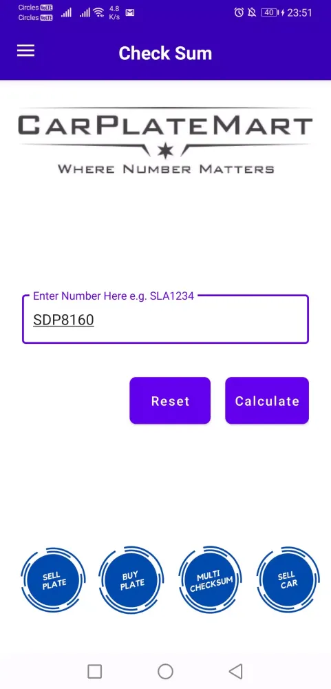 Car Plate Check Sum Calculator应用截图