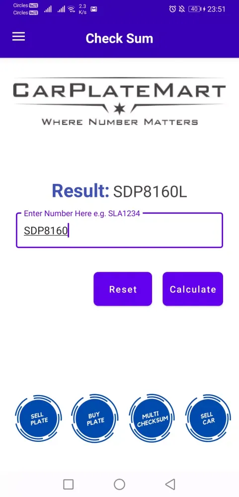 Car Plate Check Sum Calculator应用截图