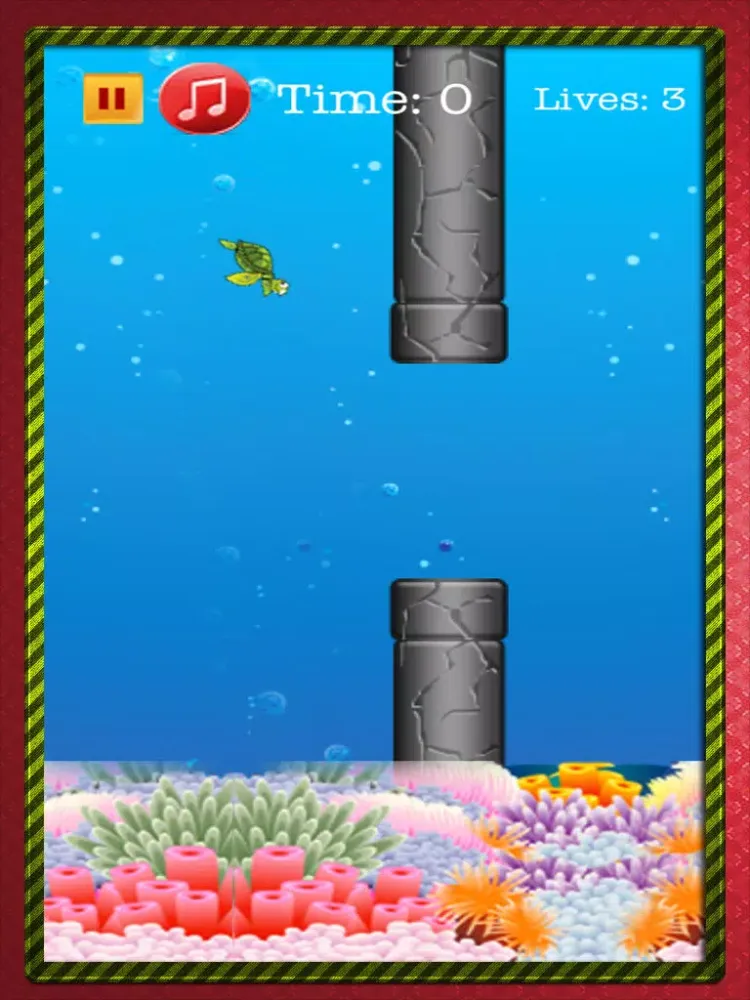 A Turtle Flap Rush - Tiny Impossible Blue Flappy Game iPad  Ekran Görüntüleri