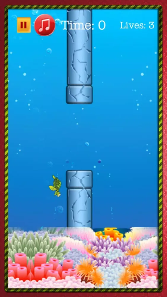 A Turtle Flap Rush - Tiny Impossible Blue Flappy Game Ekran Görüntüleri