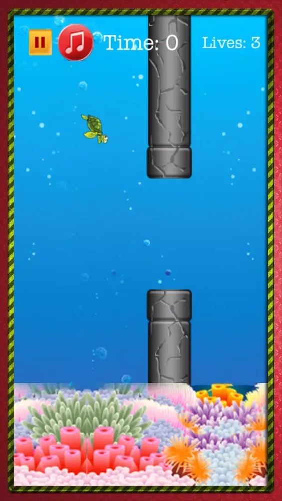 A Turtle Flap Rush - Tiny Impossible Blue Flappy Game Ekran Görüntüleri