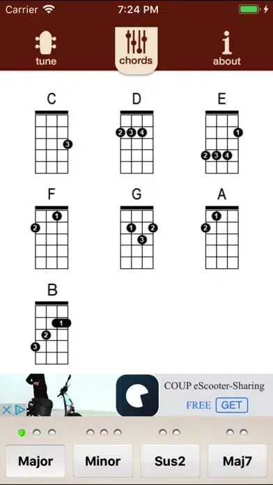 Tangkapan skrin uke pal - Ukulele Tuner&Chords