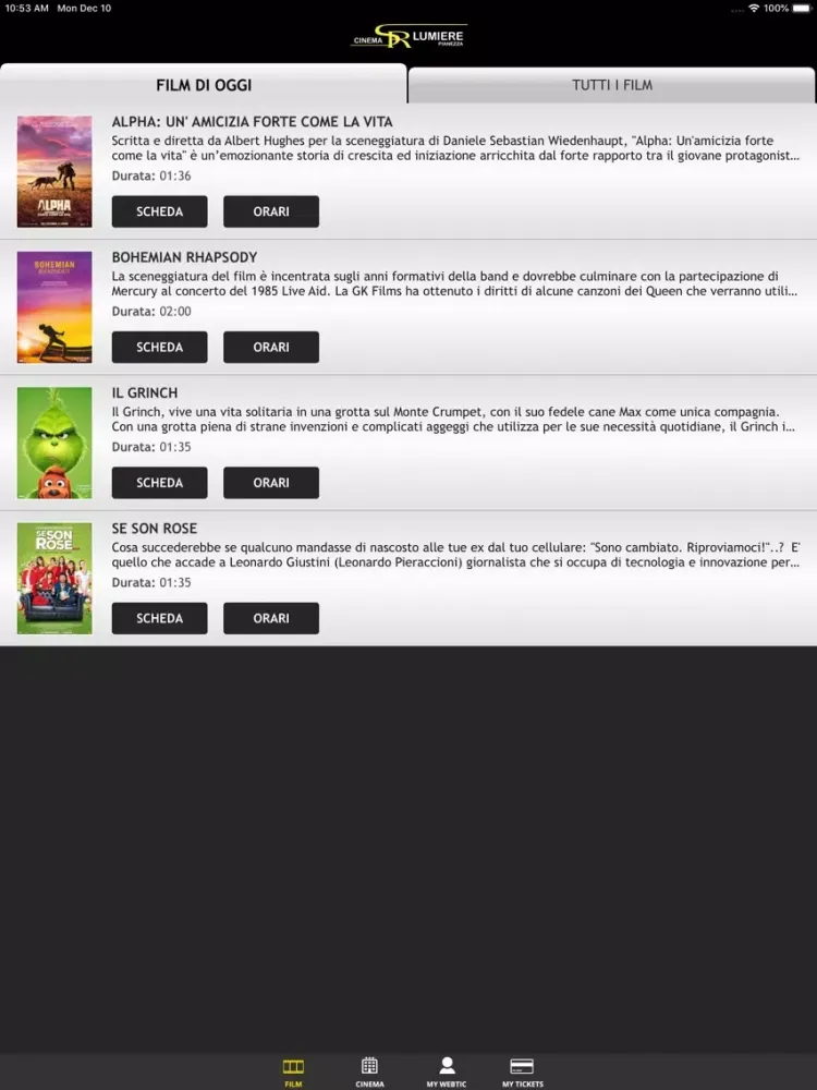 Capturas de pantalla de Webtic Lumiere Pianezza iPad 
