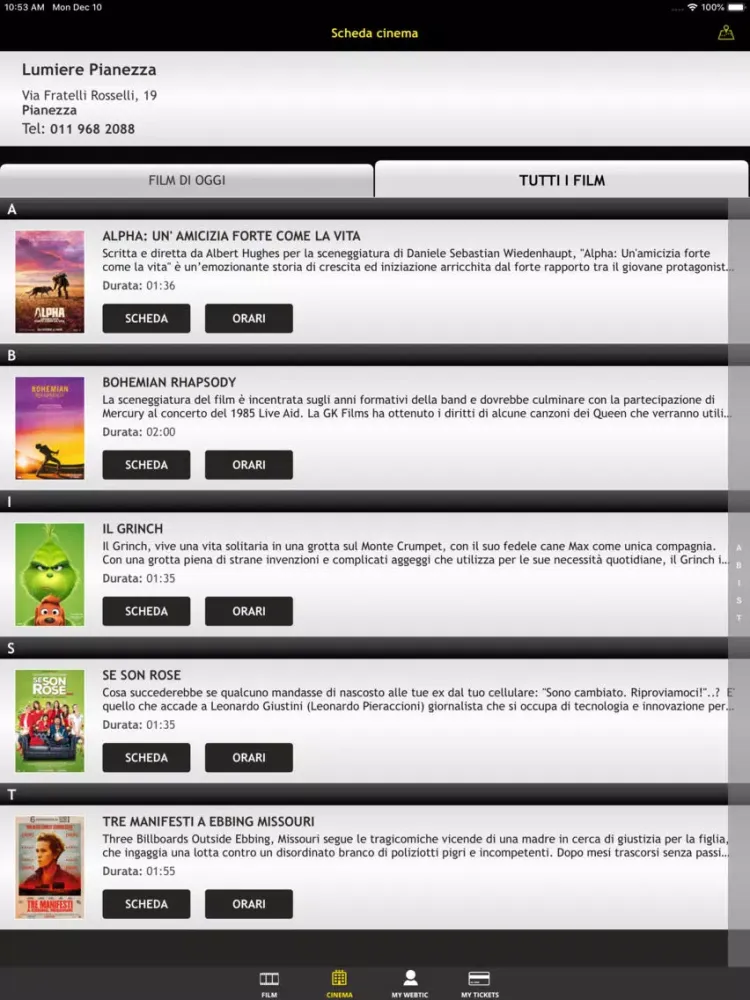 Capturas de pantalla de Webtic Lumiere Pianezza iPad 