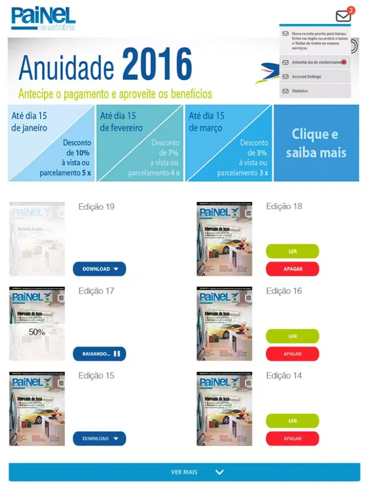 Tangkapan skrin Revista Painel Imobiliário - CRECI GO iPad 