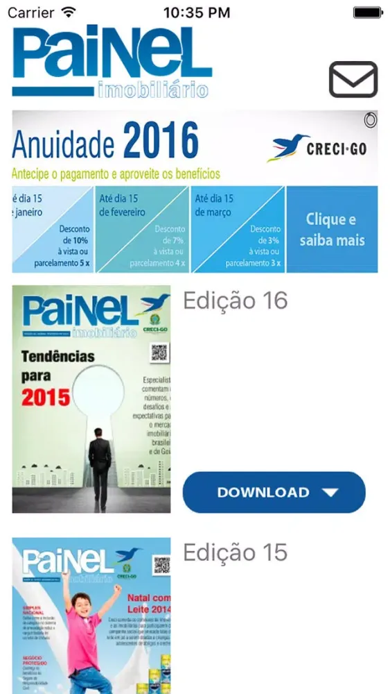 Tangkapan skrin Revista Painel Imobiliário - CRECI GO