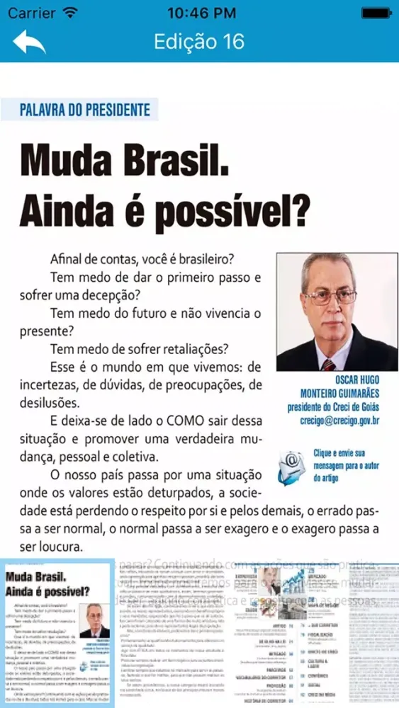 Tangkapan skrin Revista Painel Imobiliário - CRECI GO