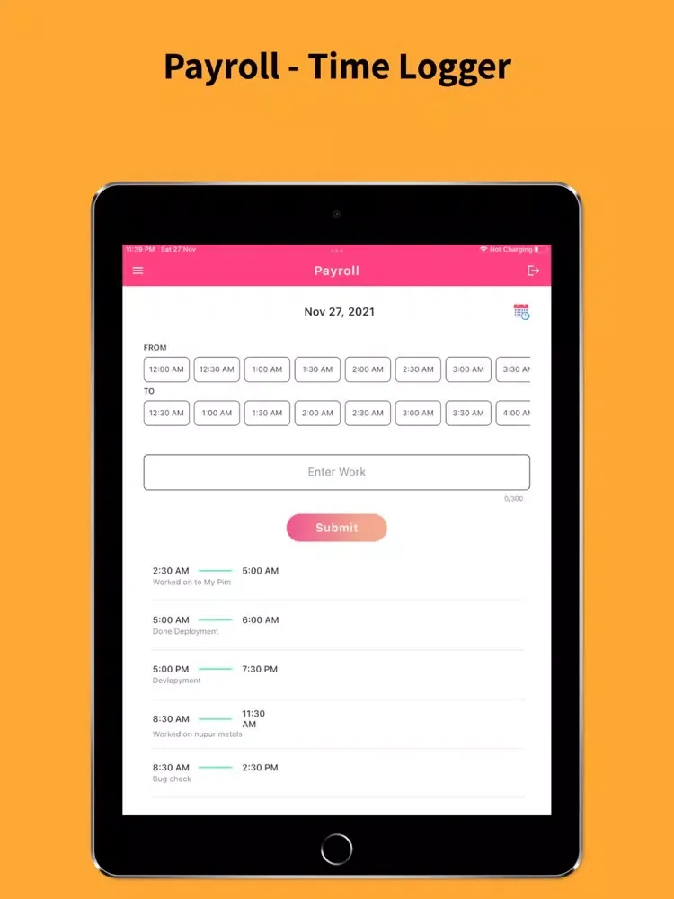 ภาพหน้าจอของ Payroll -Time Logger iPad 