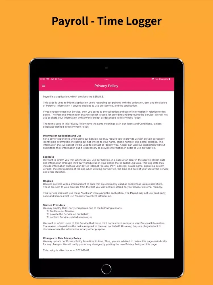 ภาพหน้าจอของ Payroll -Time Logger iPad 