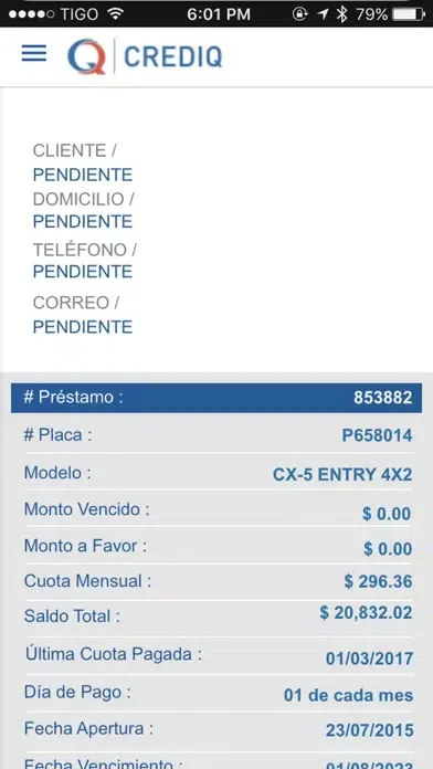 Скриншоты CrediQ Honduras