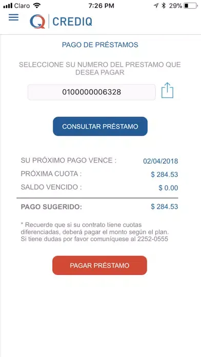 Скриншоты CrediQ Honduras