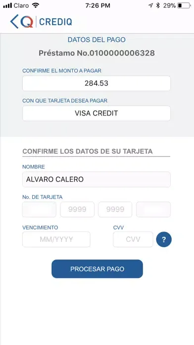 Скриншоты CrediQ Honduras