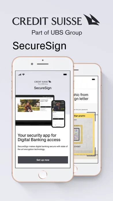 Capturas de pantalla de SecureSign by Credit Suisse