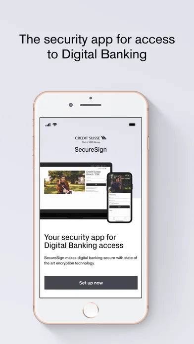 Capturas de pantalla de SecureSign by Credit Suisse
