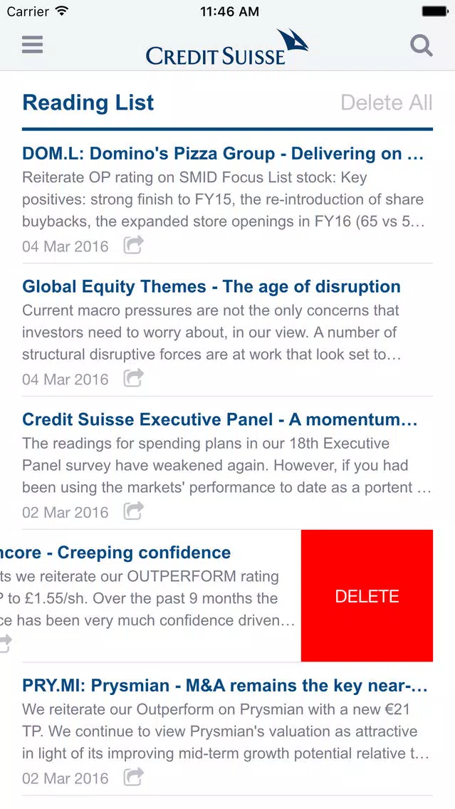 Tangkapan layar PLUS Reader by Credit Suisse