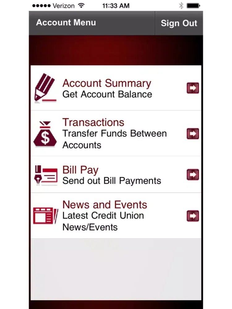 Tangkapan skrin Mercer County Community FCU iPad 