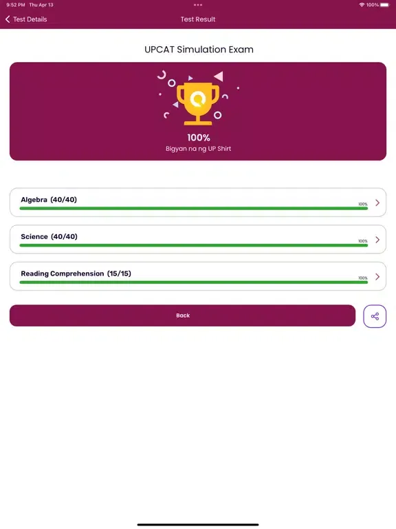 Enter UP UPCAT Reviewer iPad  سکرین شاٹس