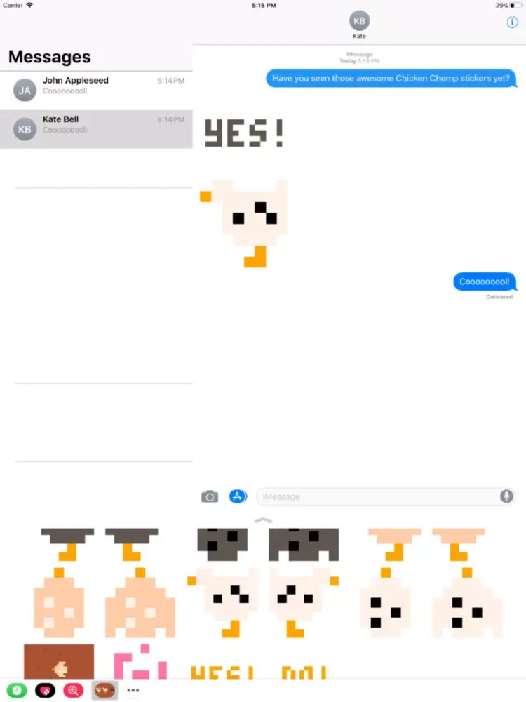 Chicken Chomp Stickers iPad  Screenshots
