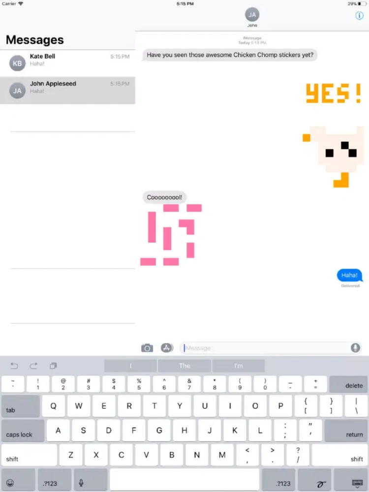 Chicken Chomp Stickers iPad  Screenshots
