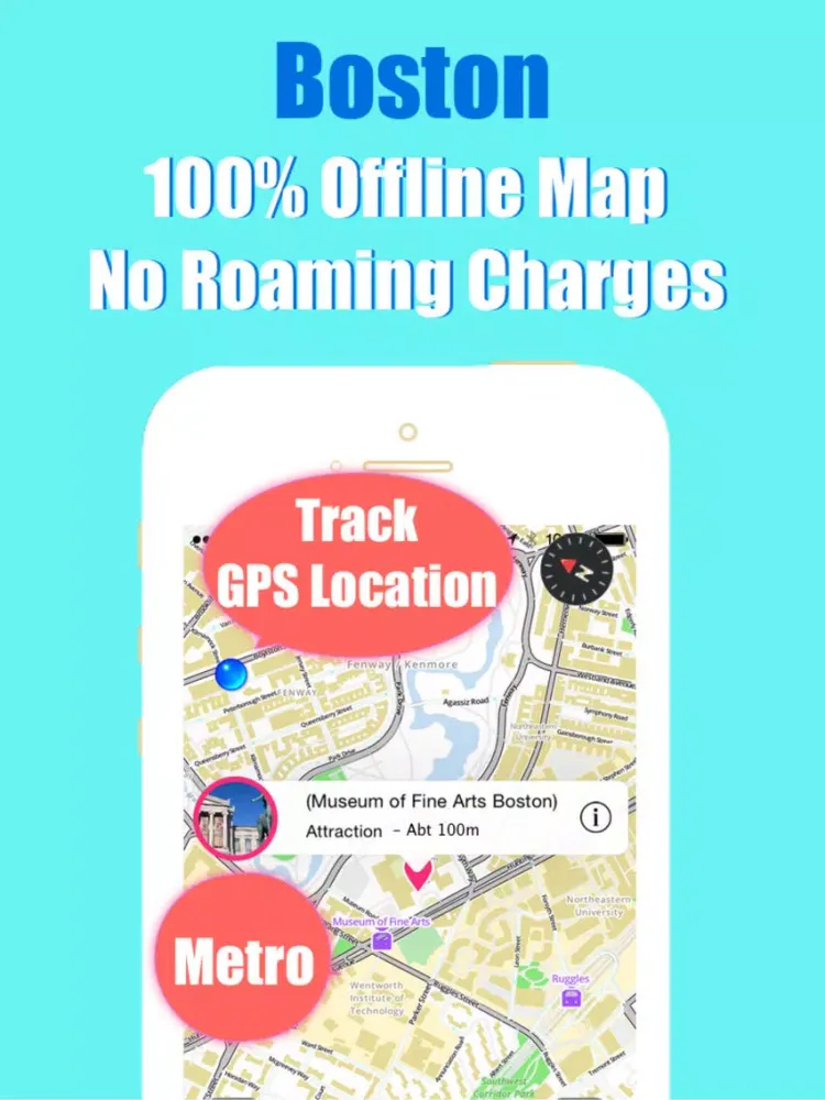 صور Boston MBTA T metro transit trip advisor map guide iPad 