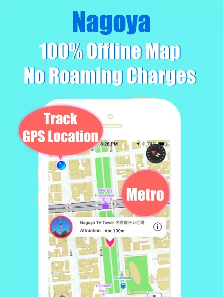 Nagoya metro transit trip advisor guide & JR map iPad  Screenshots