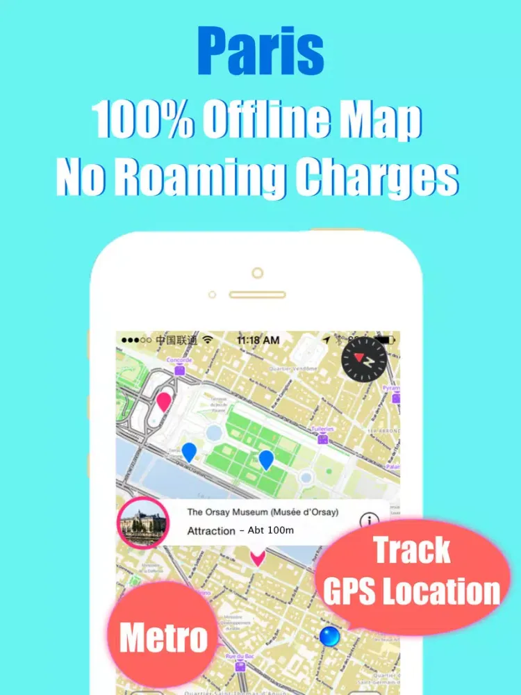 Tangkapan skrin Paris metro transit trip advisor ratp guide & map iPad 