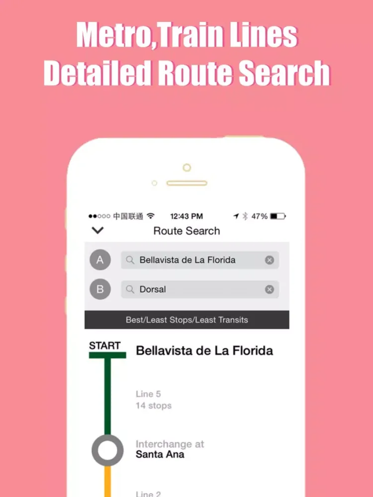 Tangkapan skrin Santiago metro transit trip advisor gps map guide iPad 