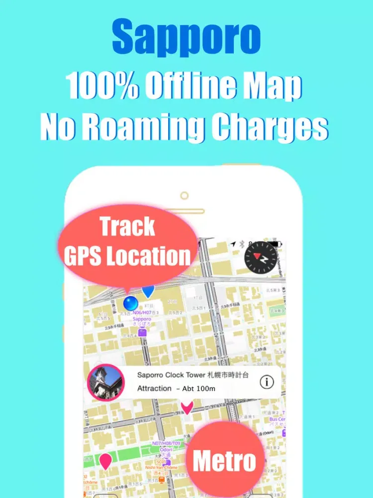 صور Sapporo metro transit trip advisor guide & JR map iPad 