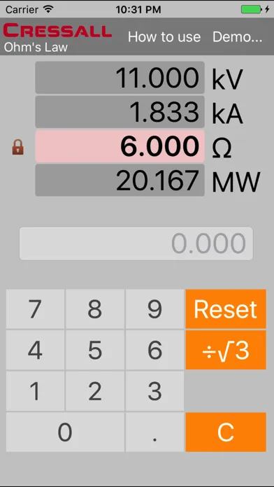 Ohm's Law & Power Law Calculator Screenshots