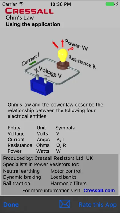 Ohm's Law & Power Law Calculator Screenshots