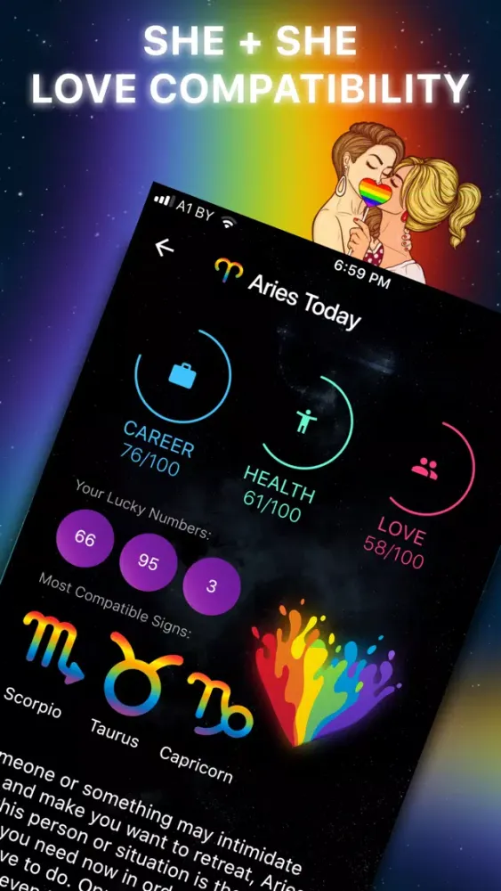 Capturas de tela do Homoscope: Horoscope for LGBT