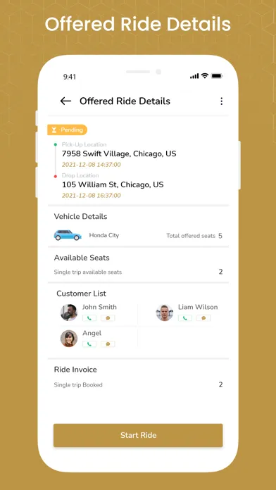 Captures d'écran de CrewCare RideShare