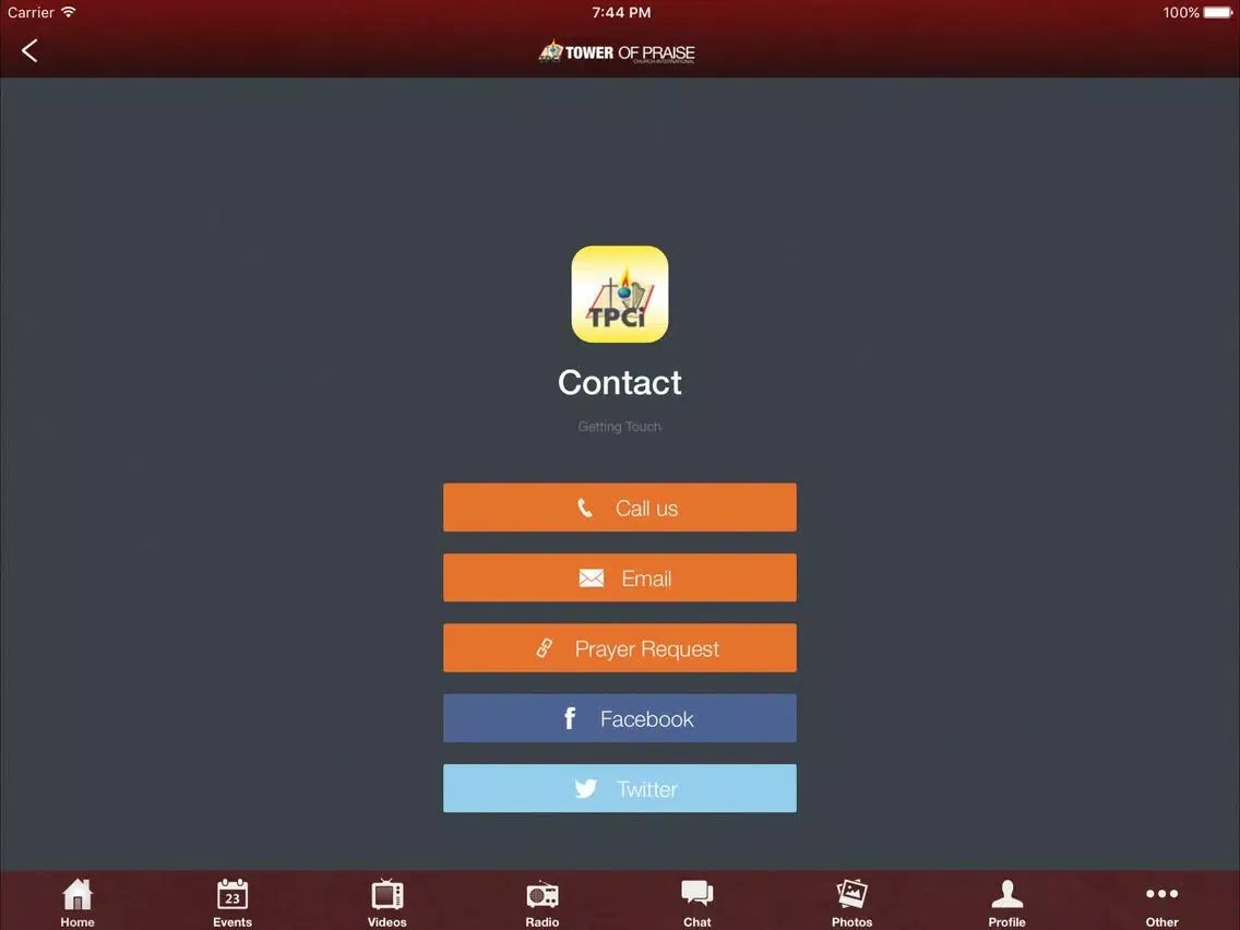 Zrzuty ekranu Tower of Praise Church International iPad 
