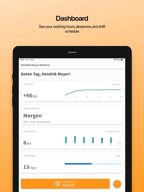 Crewmeister for employees iPad 应用截图