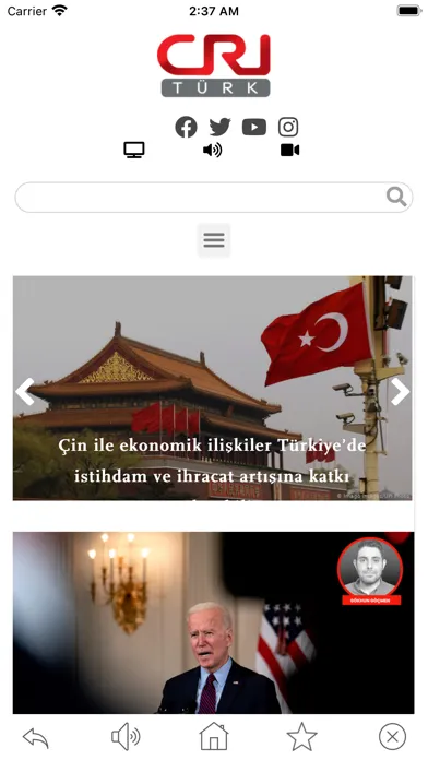 Ảnh chụp màn hình của CRI TÜRK