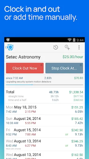 Hours Tracker Time Tracking Screenshots