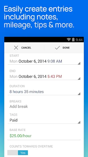 Hours Tracker Time Tracking Screenshots