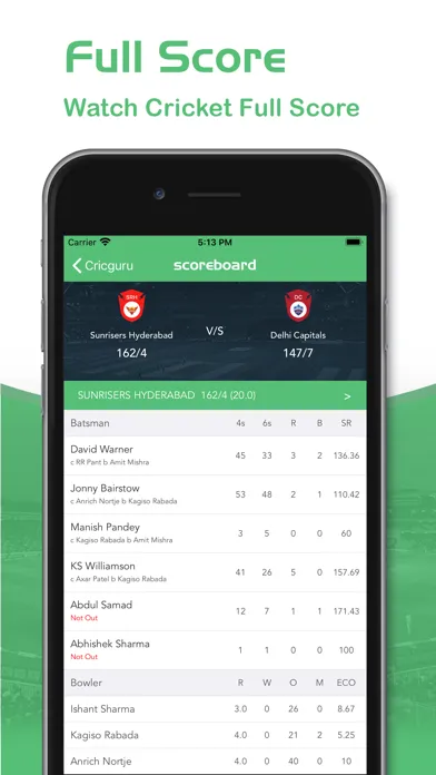 Capturas de pantalla de Cricguru - Live Cricket Score