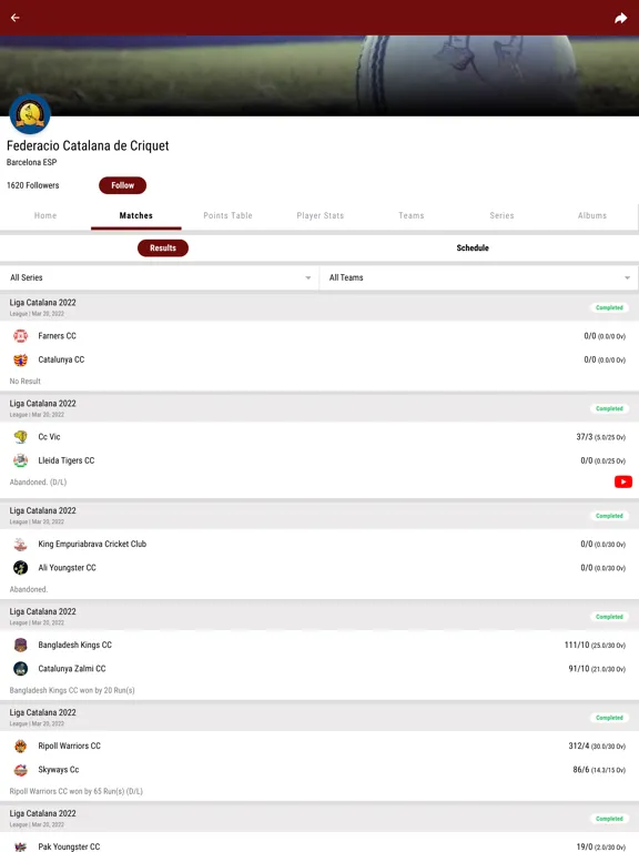 Federació Catalana de Cricket iPad  スクリーンショット