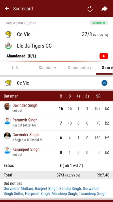 Federació Catalana de Cricket スクリーンショット