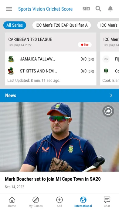 Sports Vision Cricket Score Ekran Görüntüleri