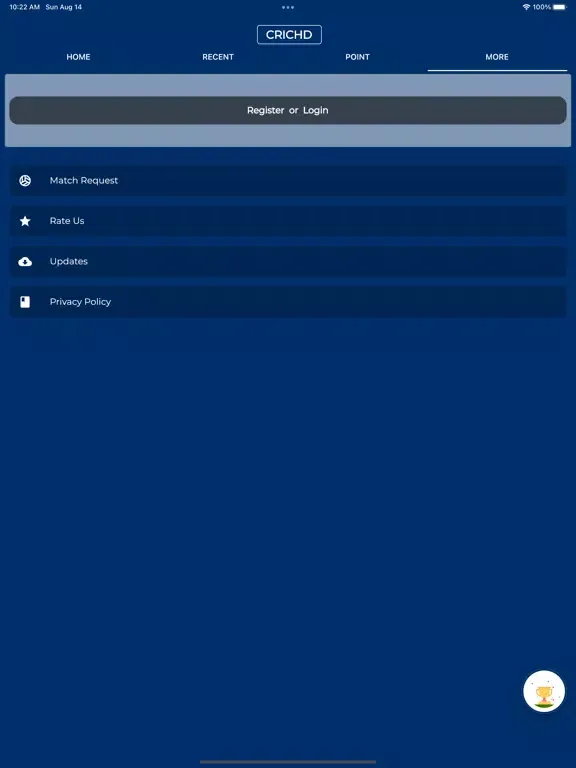 CricHD - Asia Cup Live iPad 应用截图