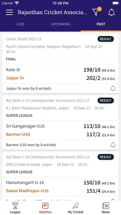 Rajasthan Cricket Association Ekran Görüntüleri
