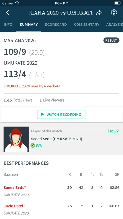 Tangkapan layar Cricket Zed
