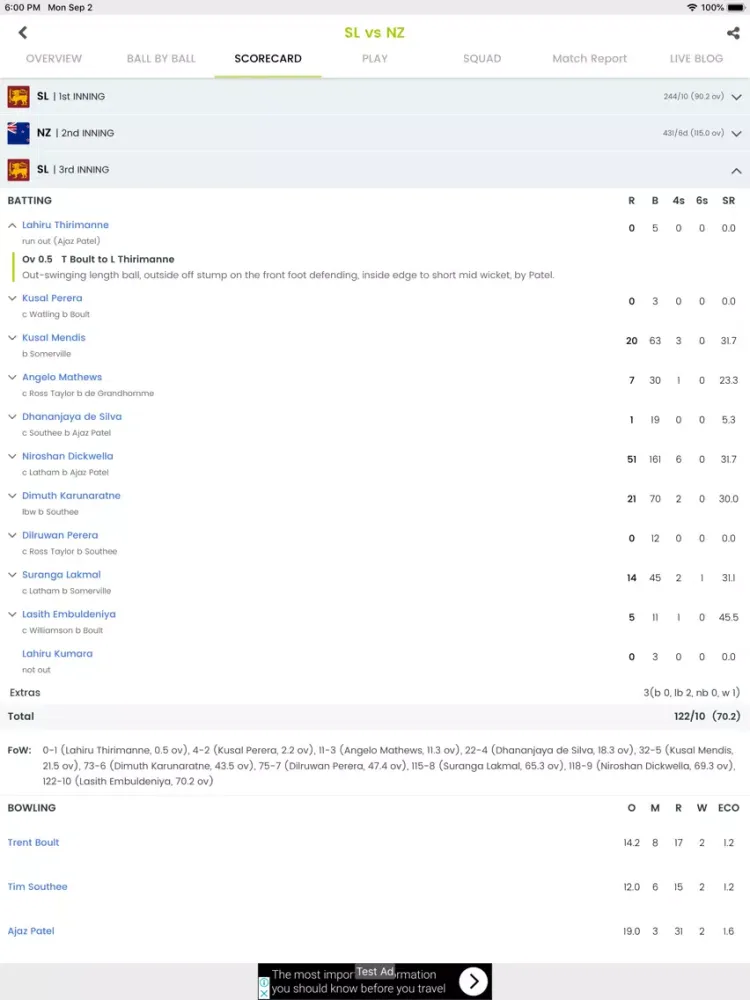 Zrzuty ekranu Cricingif-Live Cricket Scores iPad 